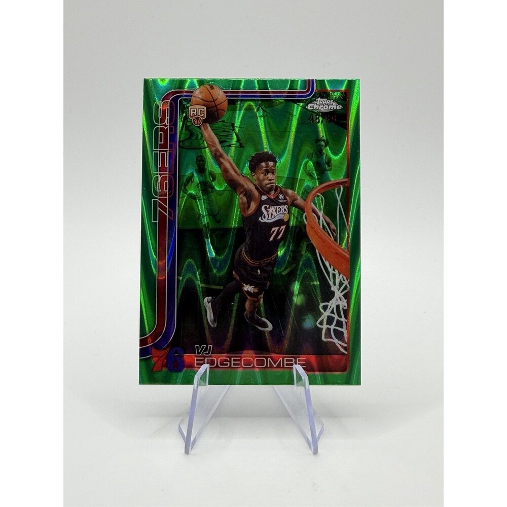 2025-26 Topps Chrome Update - VJ Edgecombe #153 Green Raywave /99 (RC)